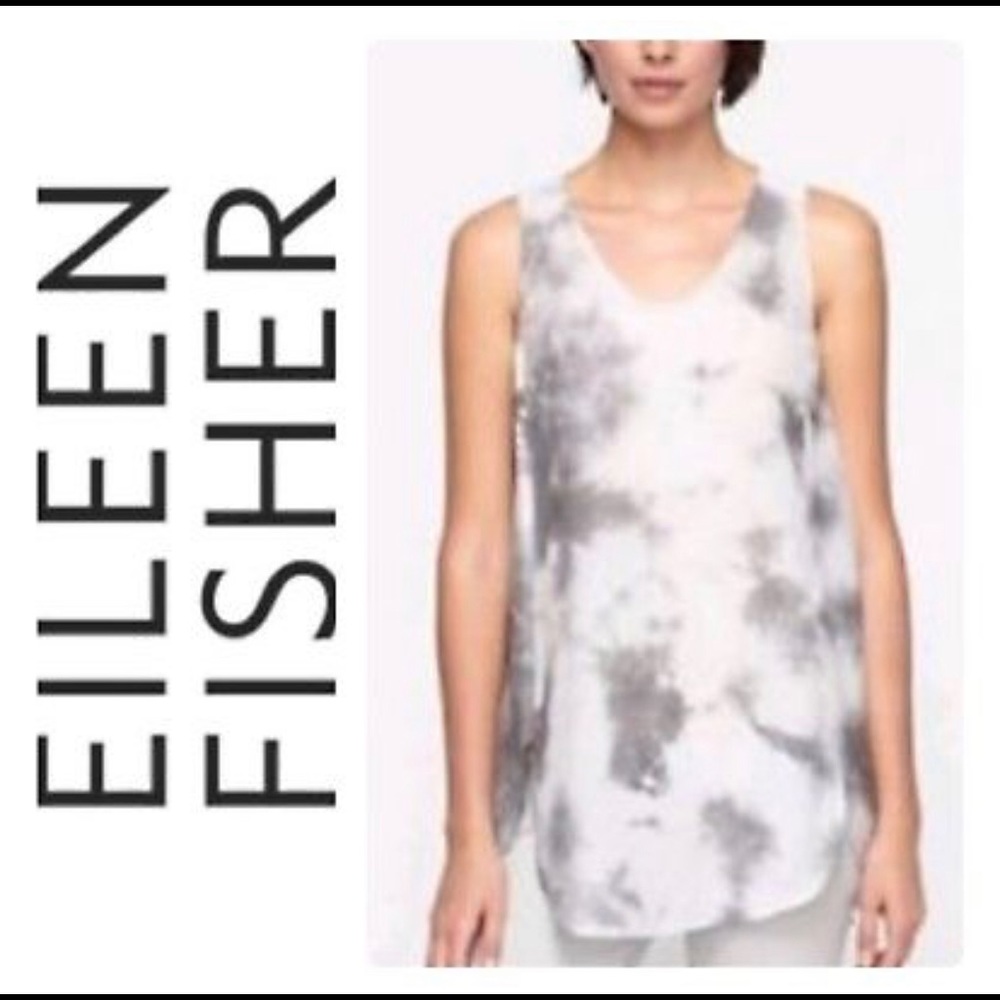 Eileen Fisher Tie Dye Silk Blend Tank Top